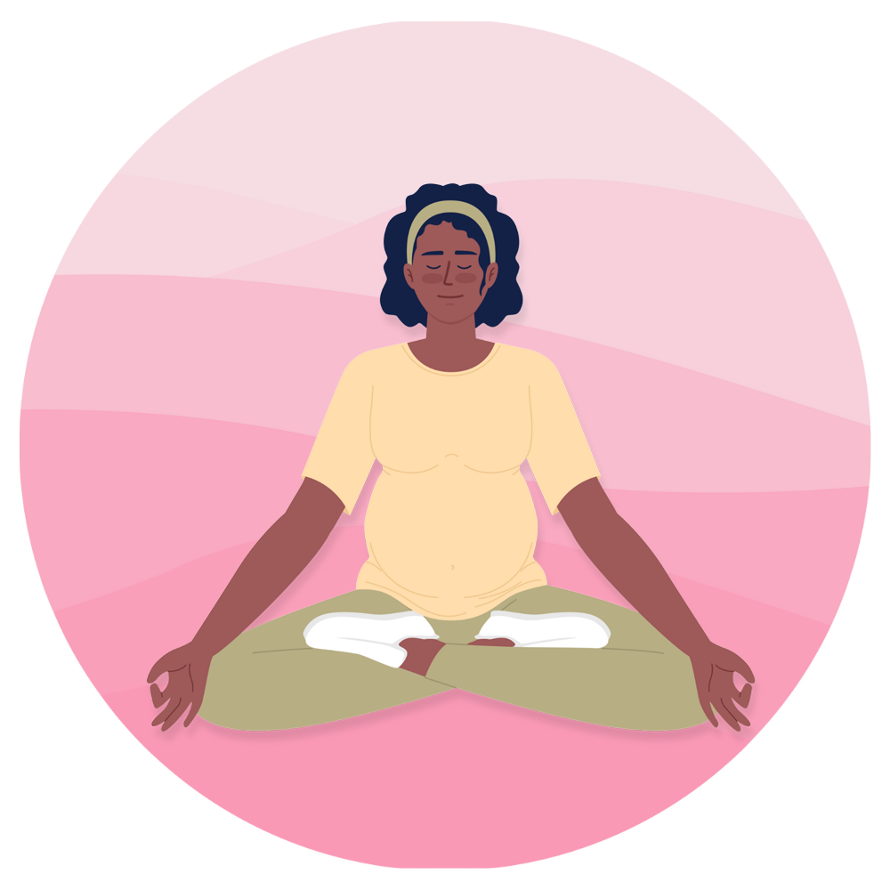 Ilustração de mulher grávida em estilo suave e acolhedor